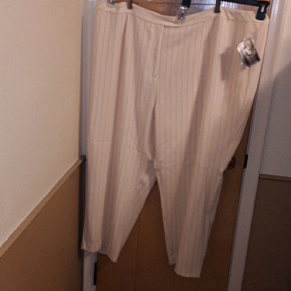 Bob Mackie yellow pinstripe dress pants size 32W